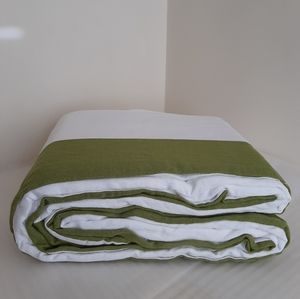 *Williams Sonoma Chambers Washed Linen KING Duvet Cover Green $469